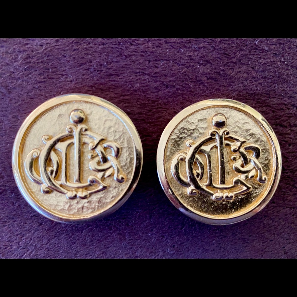 Christian Dior Monogram Crest Signature Earrings